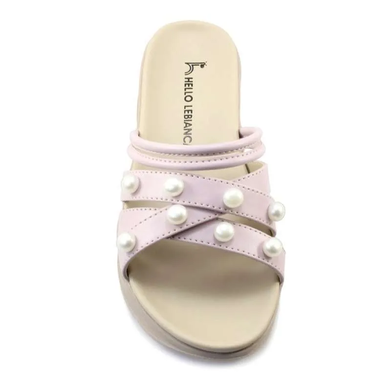 Le Bianca Sandal Wedges Anak Perempuan Mutiara ｜ AT 12-03: Elegan dan Nyaman untuk Gaya Si Kecil