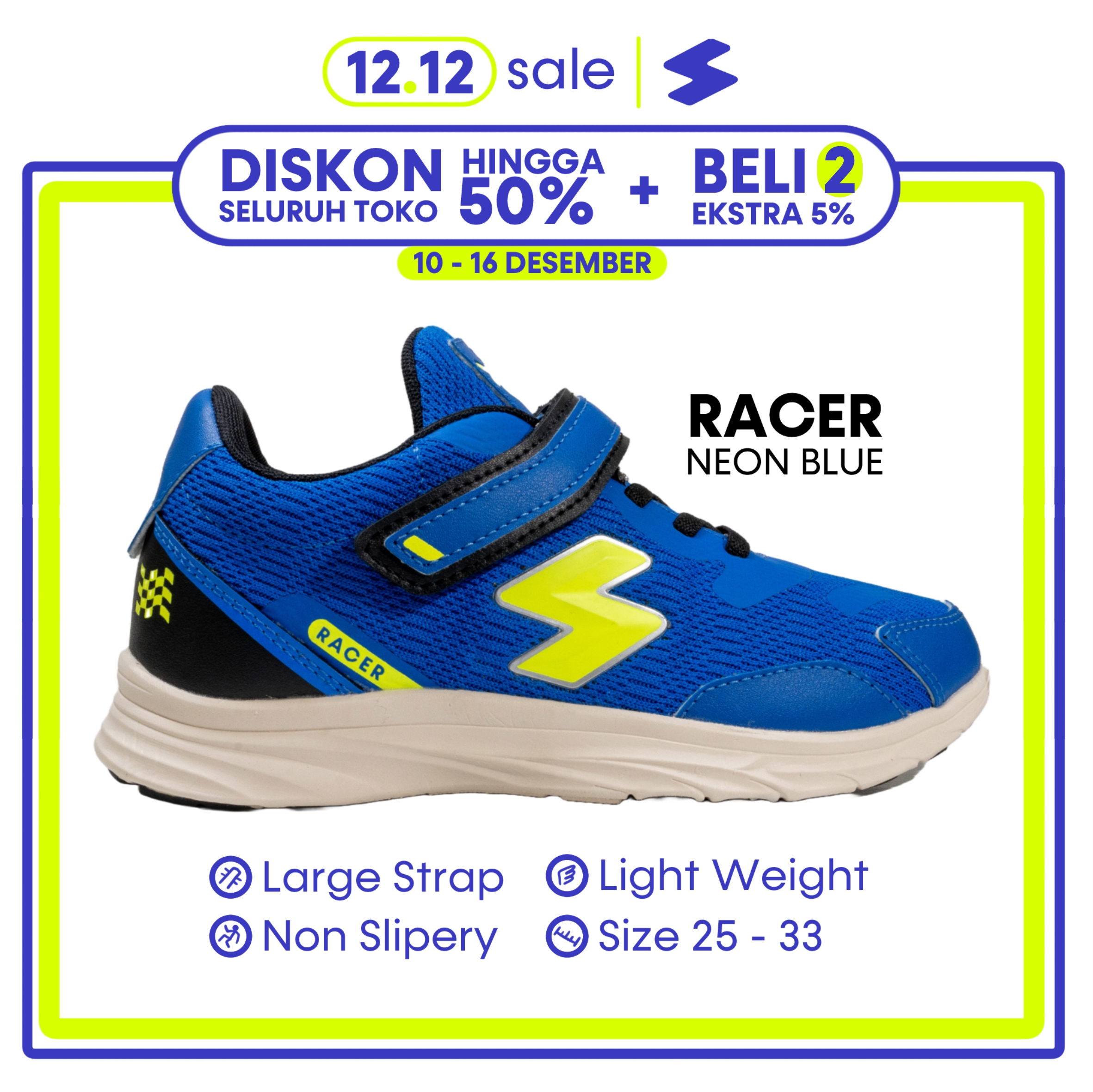 Sepatu STUVW Racer Neon Blue: Desain Modern dan Nyaman Dipakai